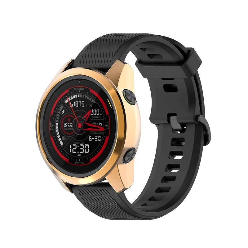 غطاء حماية متوافق مع ساعة Garmin Forerunner 745، غطاء ملون مقاوم للصدمات، غطاء حماية للساعة، غطاء واقي لساعة Forerunner 745 الذكية (ذهبي وردي) - Image 2