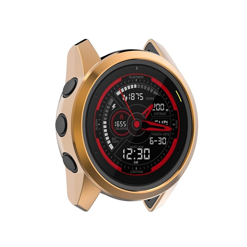 غطاء حماية متوافق مع ساعة Garmin Forerunner 745، غطاء ملون مقاوم للصدمات، غطاء حماية للساعة، غطاء واقي لساعة Forerunner 745 الذكية (ذهبي وردي) - Image 3