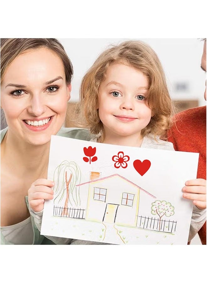 طوابع التحبير الذاتي للمعلم، طوابع مكافأة الزهور الكرتونية، ملصقات الثناء، ختم ات تحفيزية للمعلم (غلاف عشوائي) - Image 3