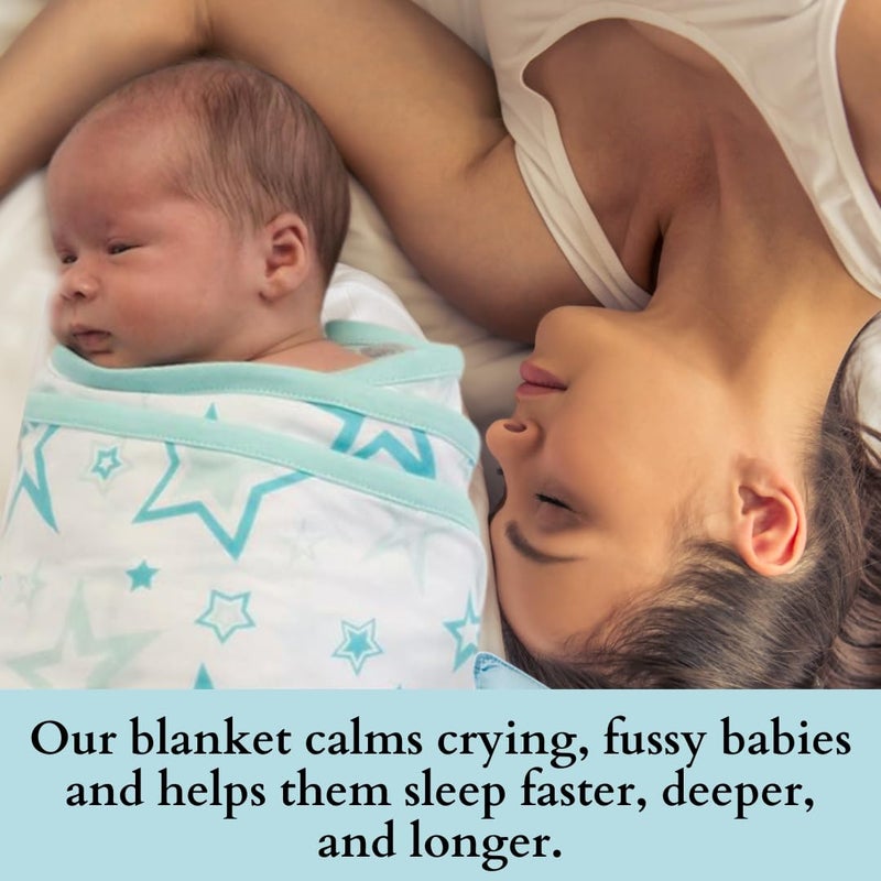 Miracle Blanket بطانية السوادل المعجزة - ساعد مولودك الجديد على النوم لفترة أطول - كيس نوم ناعم وآمن للرضع - بطانية سوادل سهلة الاستخدام لطفل هادئ (وردي ورمادي متعرج) - Image 5
