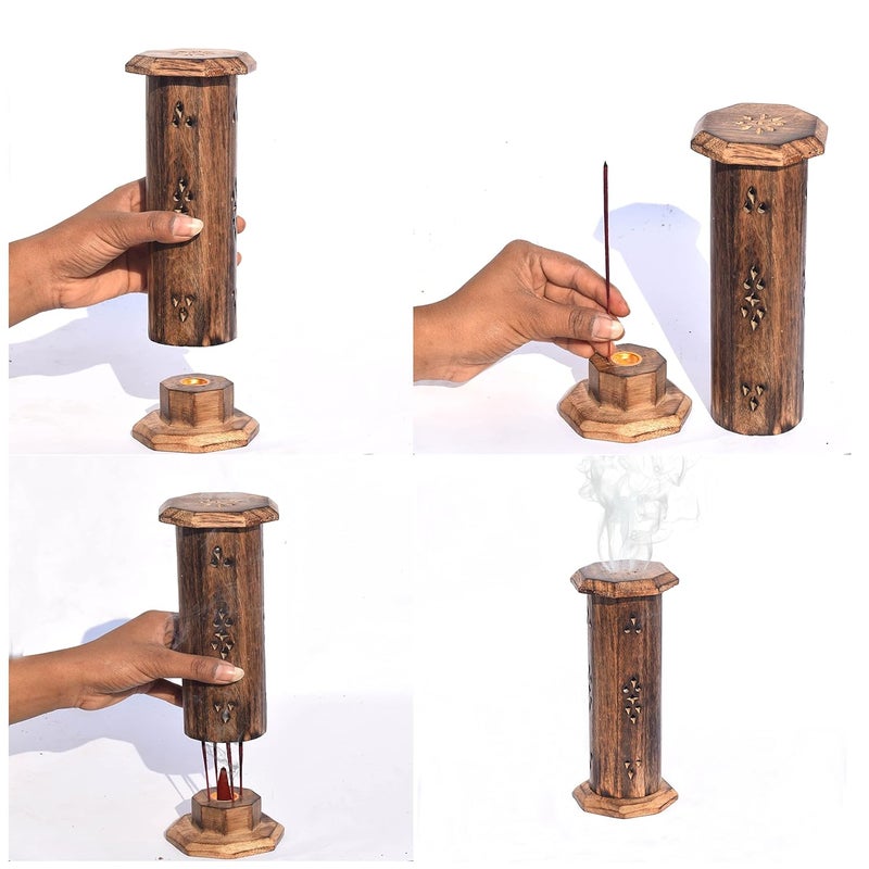 Pure Source India Wooden Incense Stick HolderAgarbatti BoxCone HolderIncense Sticks Case Works as a Storage Case as Well as Holder - Image 5