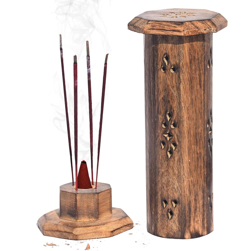 Pure Source India Wooden Incense Stick HolderAgarbatti BoxCone HolderIncense Sticks Case Works as a Storage Case as Well as Holder - Image 2
