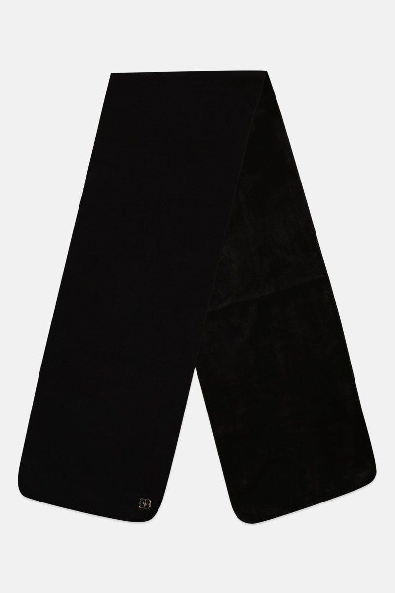 ELLE Women Buckle Logo Scarves 150 x 26 cm, Black - Image 1
