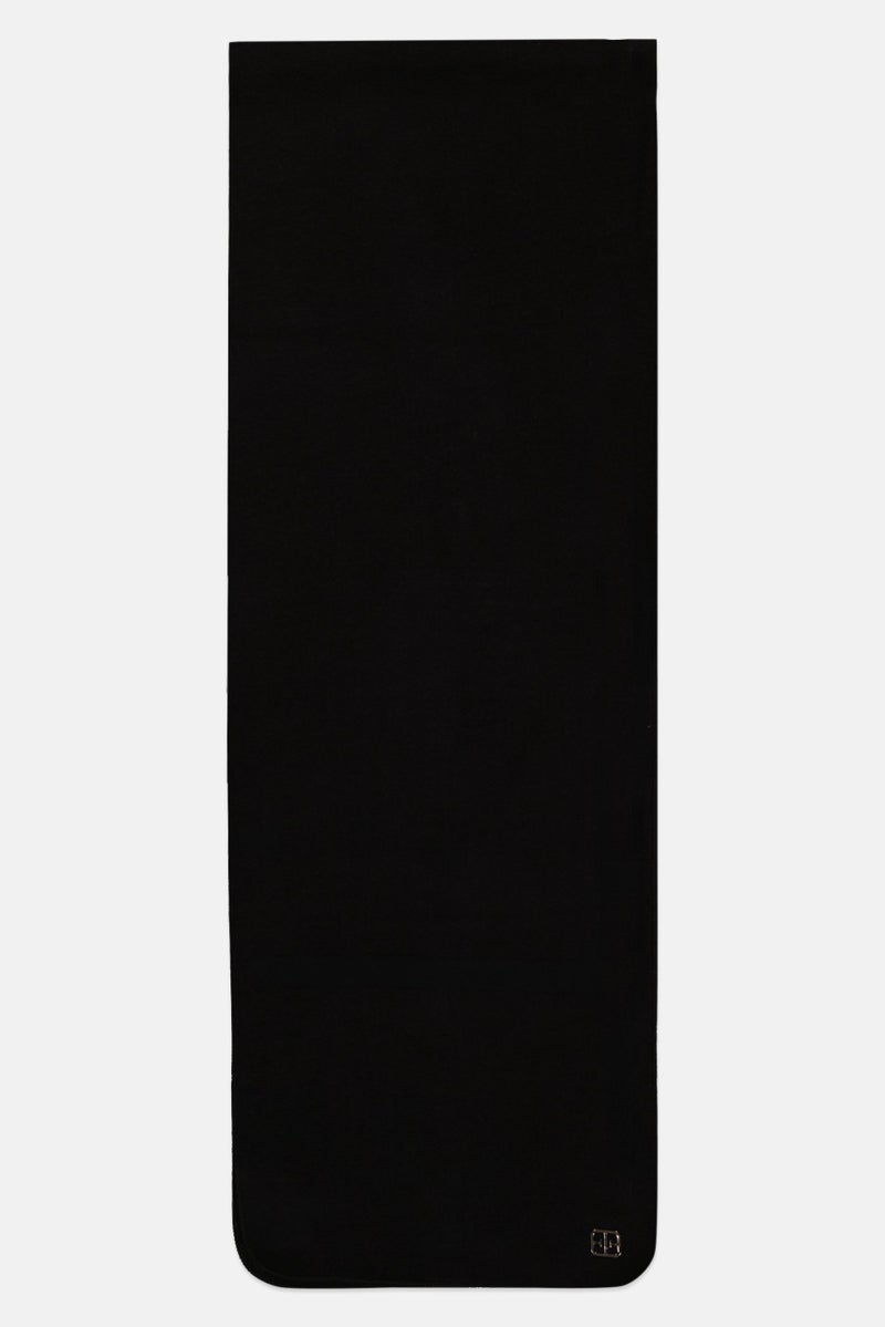 ELLE Women Buckle Logo Scarves 150 x 26 cm, Black - Image 2