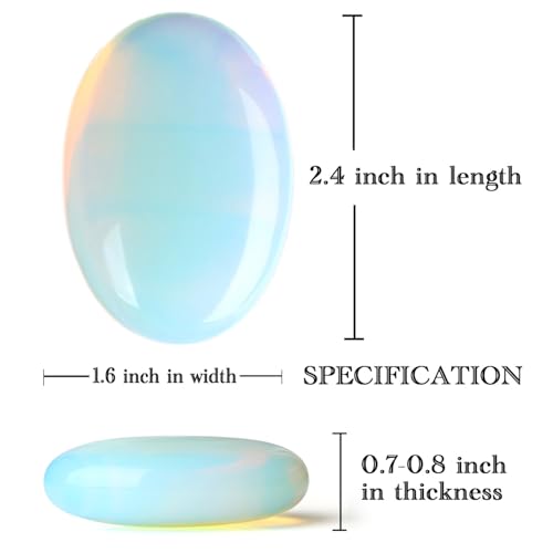 MAIBAOTA مايباوتا 2.4" حجر أوباليت كريستال كبير مصقول حجر راحة الشفاء 0.7" سمك طبيعي حجر Reiki حجر القلق توازن الطاقة تخفيف القلق والتوتر التأمل 1 قطعة - Image 5