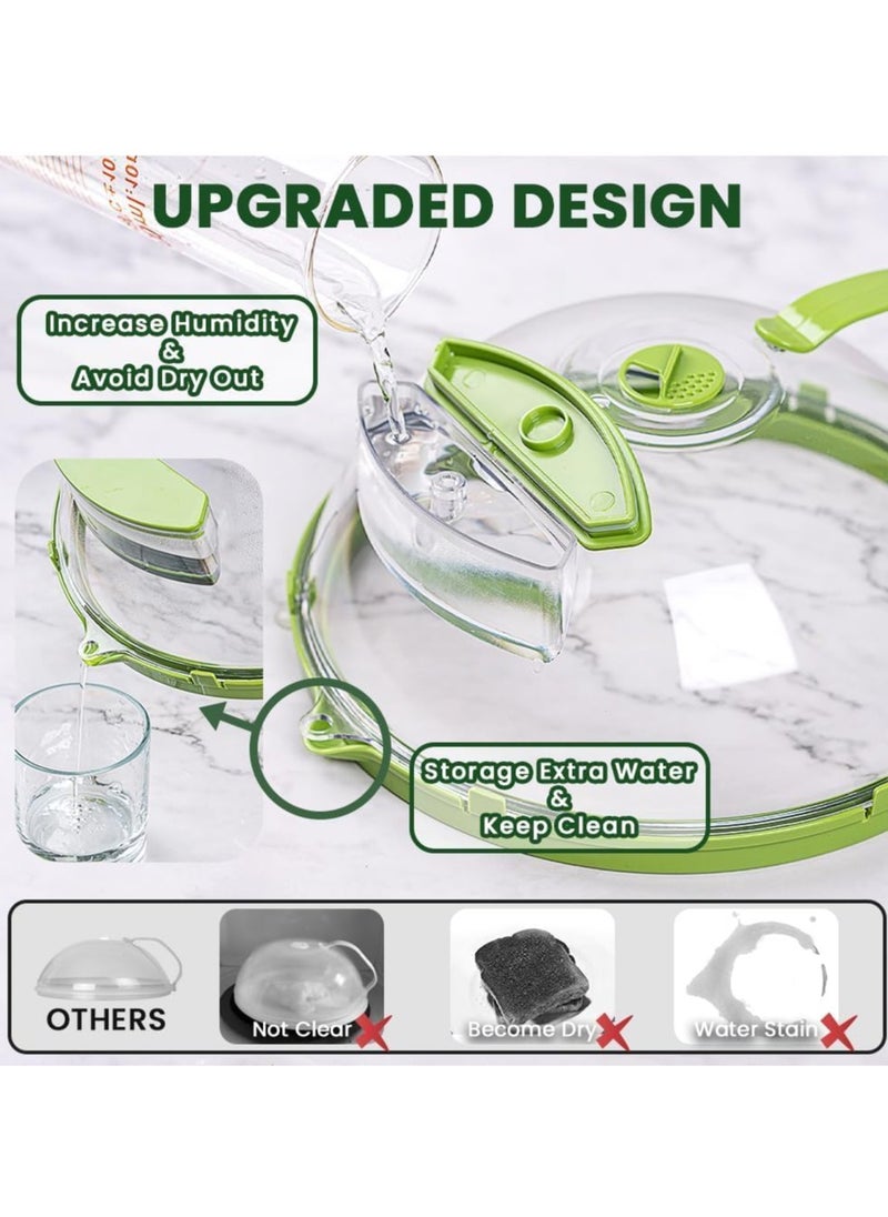 SYOSI Microwave Cover for Food, Clear Microwave Splatter Cover with Handle and Water Storage Box, 10 Inch Plate Covers, Kitchen Gadgets and Accessories, House Essentials for New Home Gifts  - Image 3