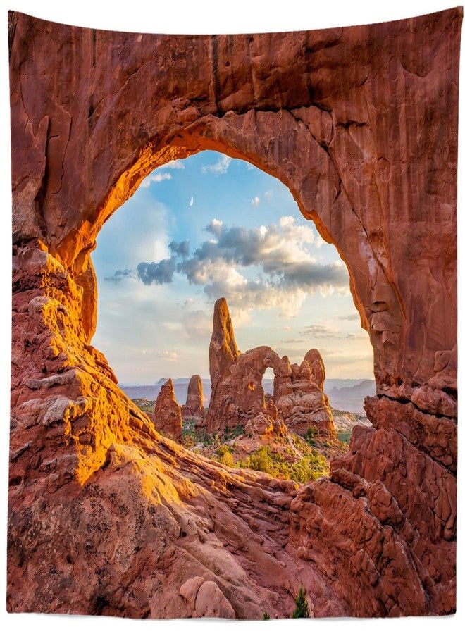 Loccor Arches National Park Tapestry 92''x70'' Turret Arch Through The North Window Utah Wall Tapestry American Western Scenery Wall Hangings for Home Bedroom Living Room Decorations - Image 2