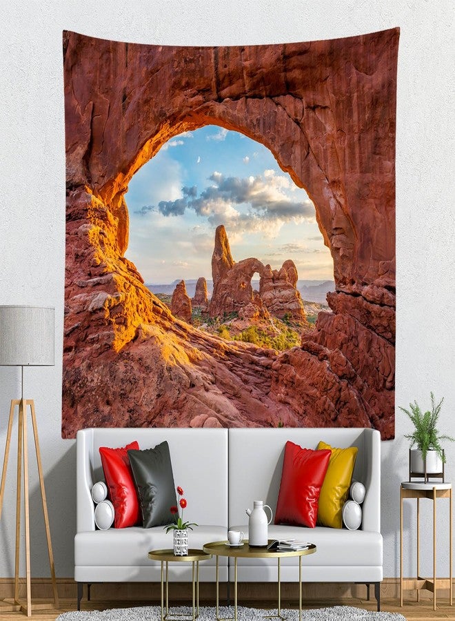Loccor Arches National Park Tapestry 92''x70'' Turret Arch Through The North Window Utah Wall Tapestry American Western Scenery Wall Hangings for Home Bedroom Living Room Decorations - Image 4