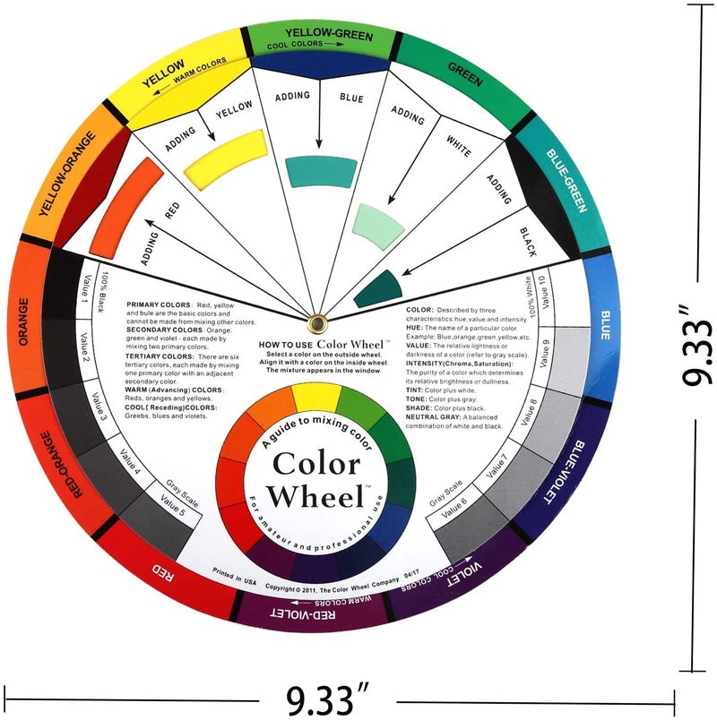 KIRA 1 Pc. Color Card - A Handy Color Mixing Guide for Students, Amateurs and Professionals - Definitions, Color Relationships, Color Wheel and More - Image 4