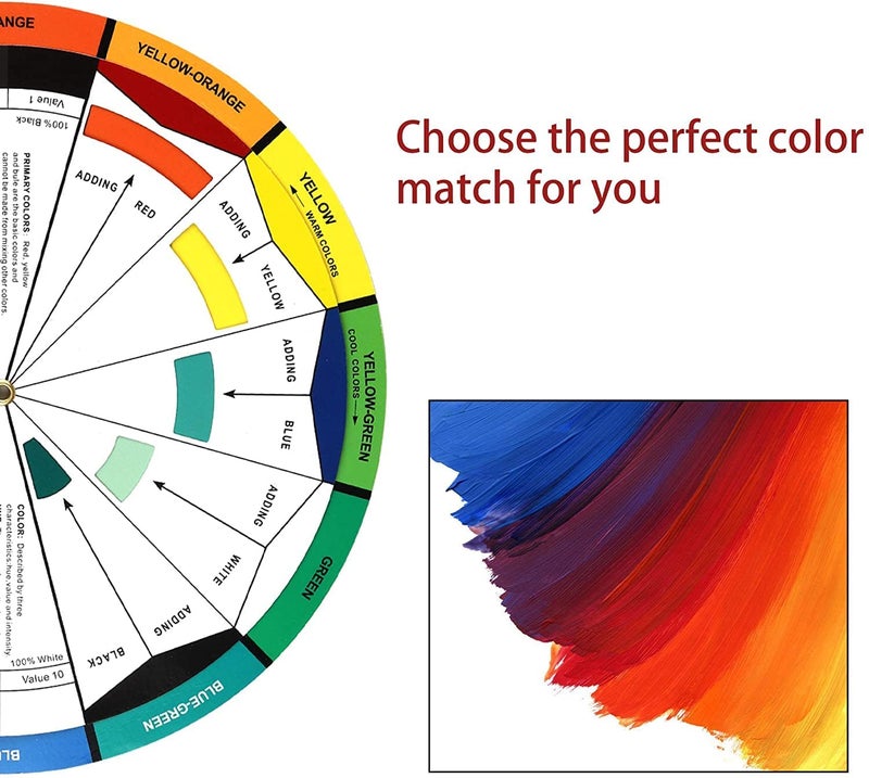 KIRA 1 Pc. Color Card - A Handy Color Mixing Guide for Students, Amateurs and Professionals - Definitions, Color Relationships, Color Wheel and More - Image 5