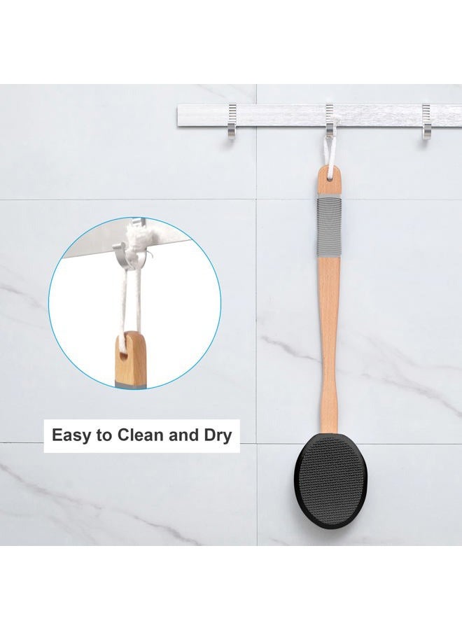 AmazerBath Lotion Applicator for Back, Feet, 4 Replaceable Pads with 1 Long Handled, Back Sunscreen Applicator for Elderly, Women, Apply Cream Medicine Skin Cream Moisturizer Sunscreen Tanner, Black - Image 5