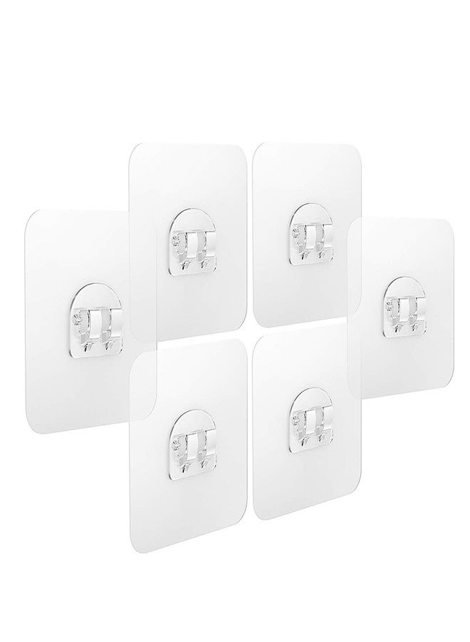 LUXEAR 6 Pack Reusable Adhesive Sticker for Bathroom Kitchen for Shower Caddy Basket Shelf Soap Dish Holder Kitchen Sink Caddy - No glue, Transparent - Image 1