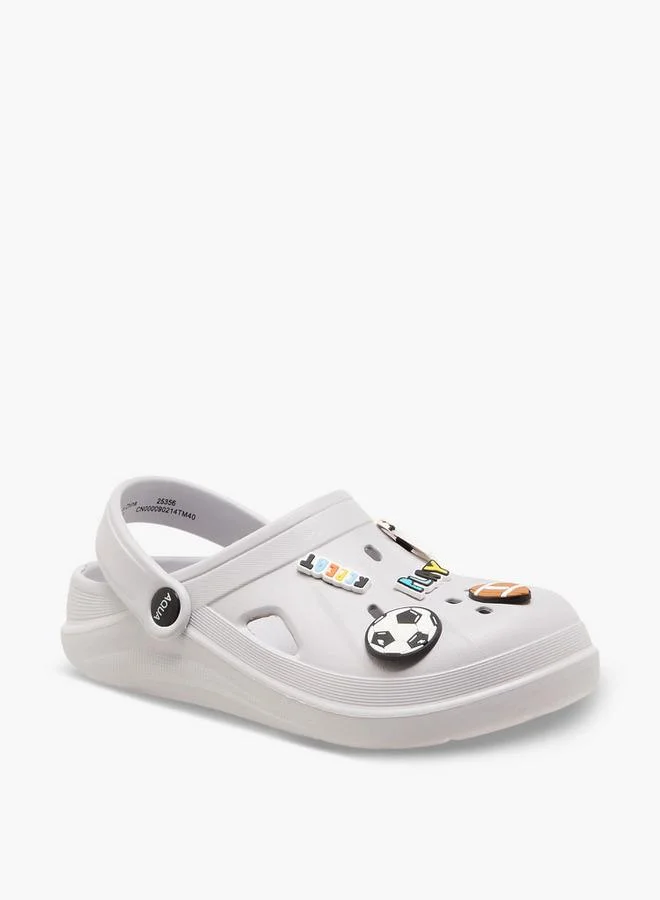 Aqua Boys Sports Jibbitz Embellished Clogs