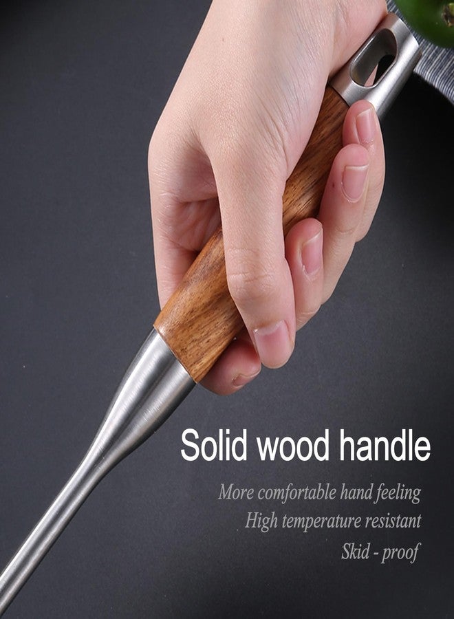 IQCWOOD Chinese Wok Spatula, 15.7’’ Stainless Steel Spatula with Wooden Handle, Ideal Kitchen Gift for Mother and Grandma, Kitchen Utensils Set for Cooking, Frying, Baking - Image 3