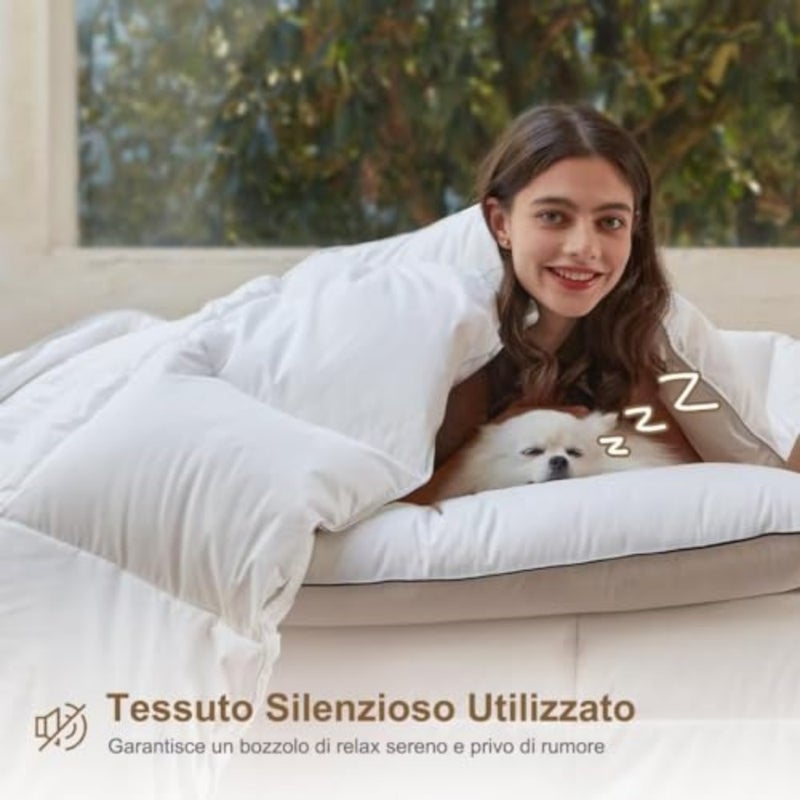 Goose Down Duvet, 135 x 200 cm,,Natural Temperate Feather, 1 Person Warm, Ultra Soft, Machine Washable - Image 4