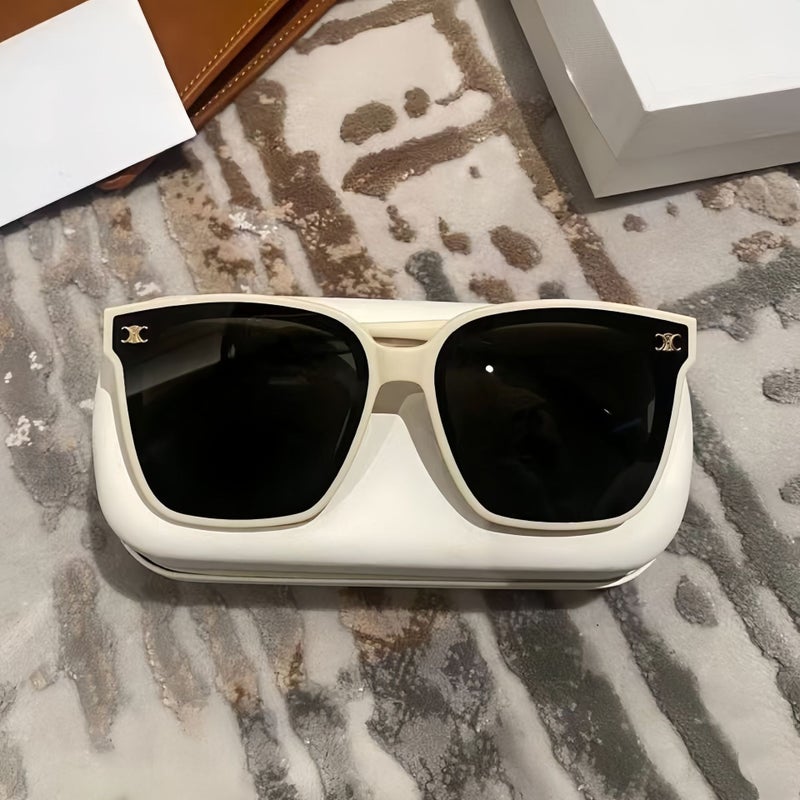New Milk White Large Frame Sunglasses for Women - Elegant Sun Protection, Versatile Style