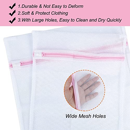 FAB ELLITE Delicates Mesh Laundry Bags | Reusable Washing Machine Wash Bags for Bras, Underwear, Hosiery, Blouses, Jeans & Baby Clothes | Durable Travel Laundry Bags with Zipper Closure (Pack of 3) - Image 4