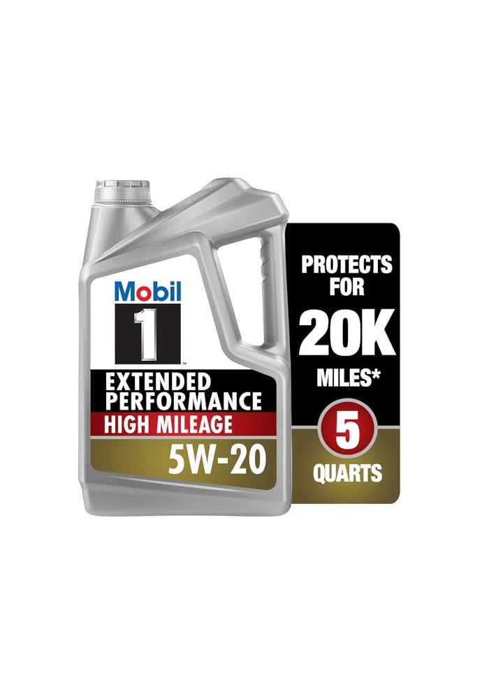 Mobil 1 Extended Performance High Mileage 5W20 5QT - Image 1