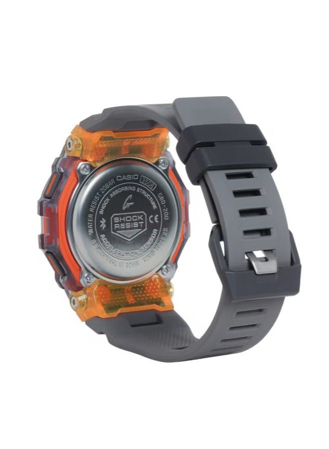 G-SHOCK Casio G-SHOCK GBD-200SM-1A5DR G-SQUAD Running Watch – Orange & Purple Translucent Bezel, Grey Resin Band, Bluetooth, Fitness Tracker with Strava Sync and 200 m Water-Resistant Watch - Image 2