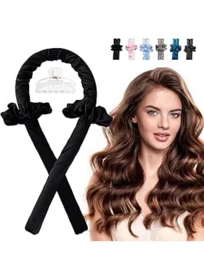 Elegant Silk Sleep Bonnet for Women, Single Layer Satin Fabric, High-Tech Care, Can Be Worn While Sleeping, Plus Sponge Headband for Heatless Curling at Night for a Gorgeous Natural Look, Black - Image 2