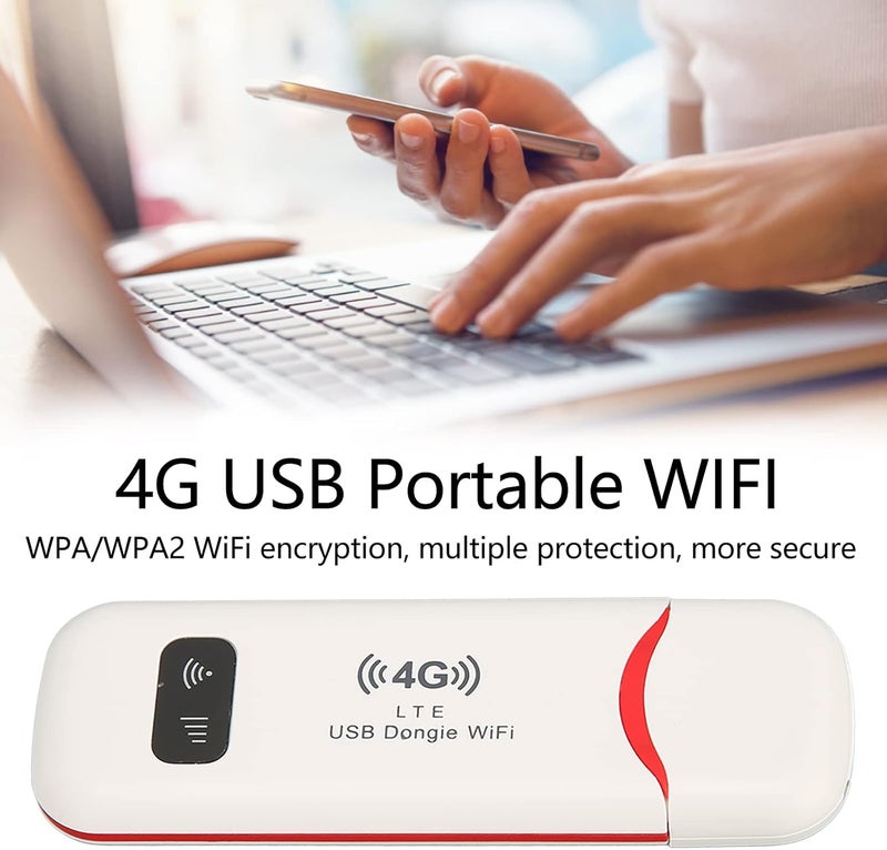 klarako 4G LTE USB Portable WiFi Router, Pocket Mobile Hotspot with USB Powered, WPA WPA2 WiFi Encryption, Travel Hotspot - Image 2
