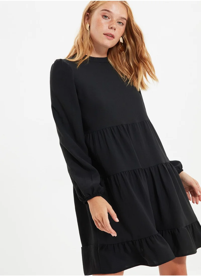 trendyol Balloon Sleeve Tiered Dress