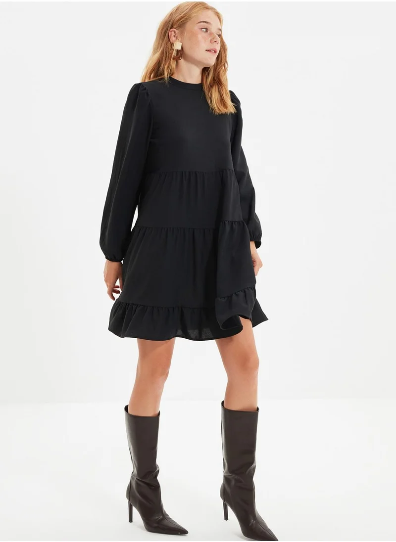 trendyol Balloon Sleeve Tiered Dress