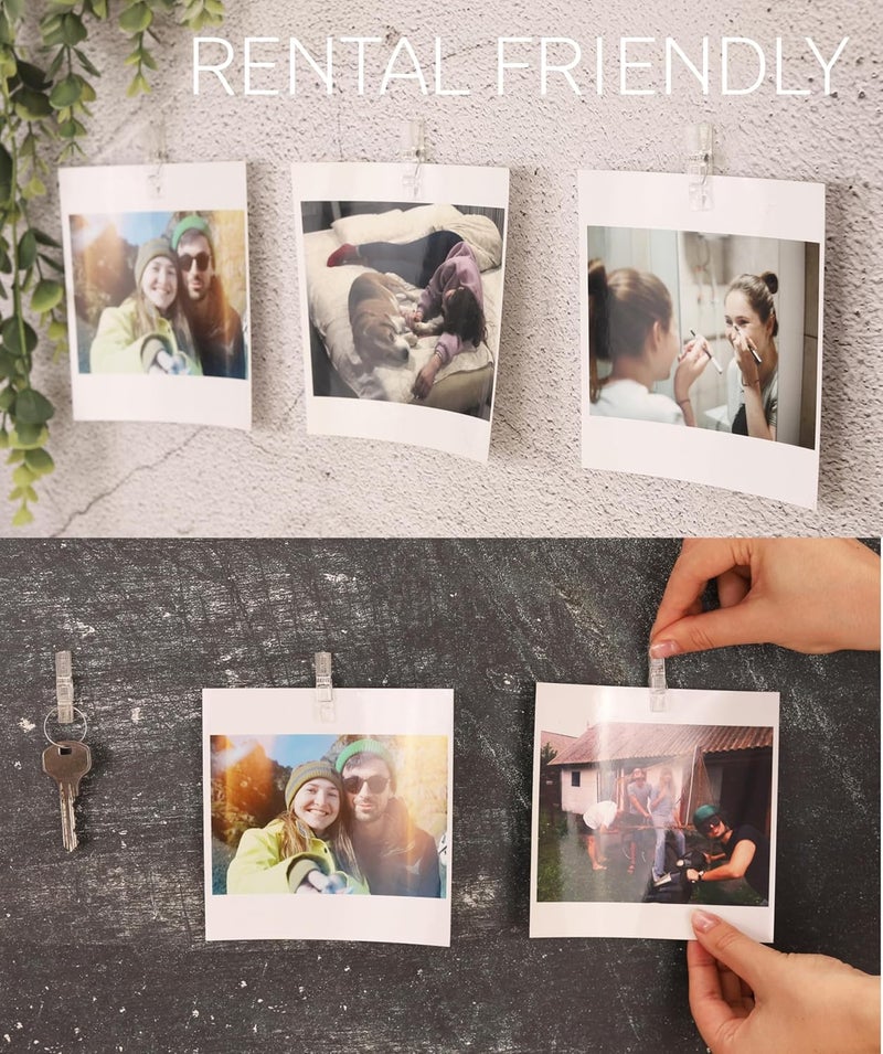 Toros 20 Pack Mini Self Adhesive Clips for Pictures - Clip Photo Holders for Wall, Photo Cards Hanging Display Board & Picture Boards, Artwork Photos Holders Hangers Room Decor (Clear) - Image 4