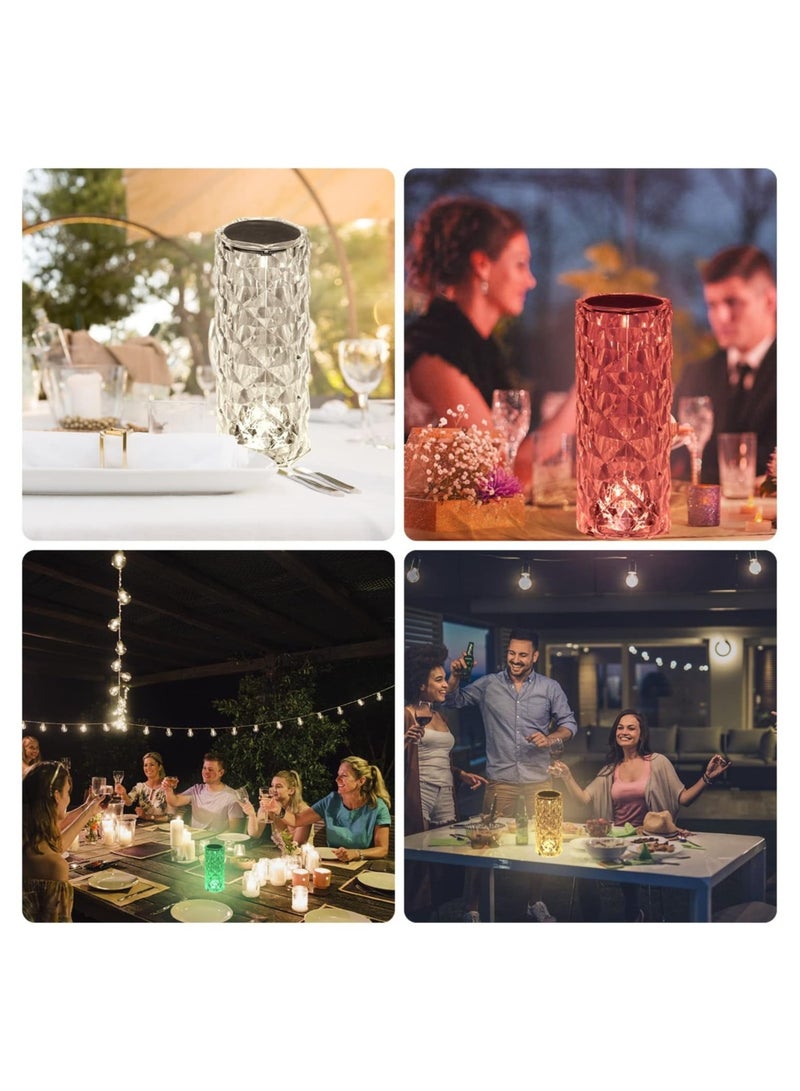 ELTRAZONE Crystal Table Lamp Rose Lamp, 16 Colors Changing, RGB Touch Lamp with Remote Control, USB-C Rechargeable, Romantic Rose Diamond Table Lamps for Living Room Bedroom - Image 4