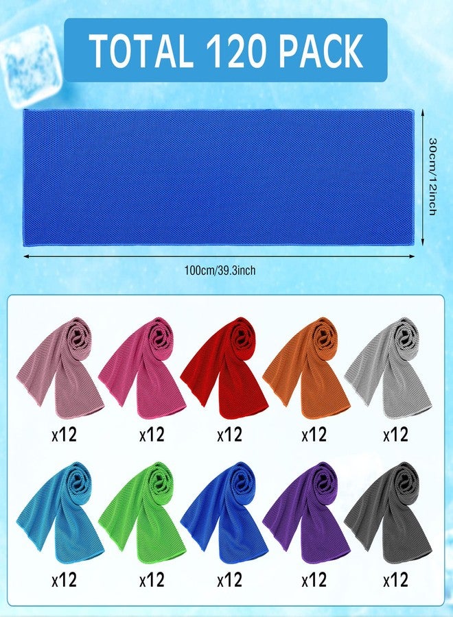 Maitys 120 Pcs Microfiber Ice Towel, Cooling Cold Comfortable Towels for Neck and Face Breathable Chilly Towel for Yoga, Sport, Gym, Workout, Camping and Activities(Multicolor,11.8 x 31.5 Inches) - Image 2