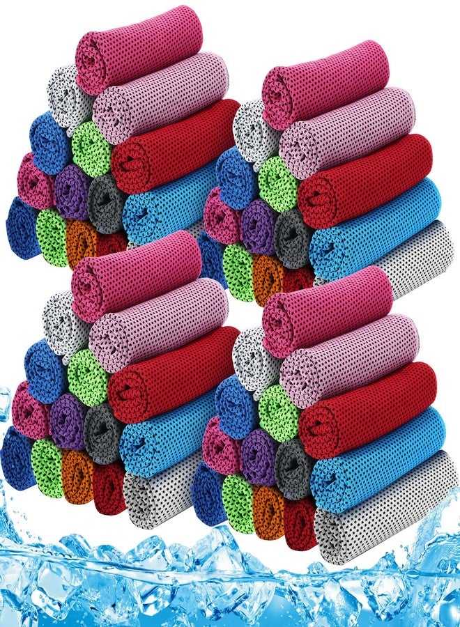 Maitys 120 Pcs Microfiber Ice Towel, Cooling Cold Comfortable Towels for Neck and Face Breathable Chilly Towel for Yoga, Sport, Gym, Workout, Camping and Activities(Multicolor,11.8 x 31.5 Inches) - Image 1