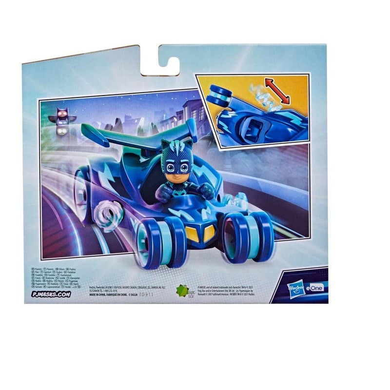 PJMASKS PJ Masks Catboy Deluxe Vehicle Preschool Toy, Cat-Car Toy with Spinning Super Cat Stripes and Catboy Action Figure for Kids Ages 3 and Up - Image 2