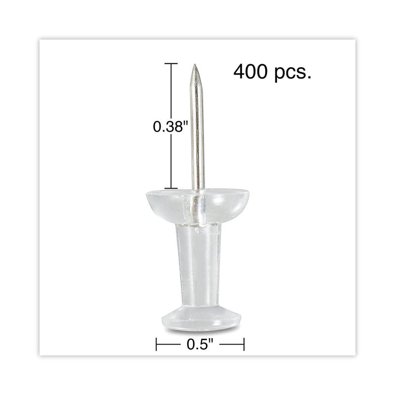 UNIVERSAL دبابيس دفع بلاستيكية عالمية UNV31306 بحجم 3/8 بوصة - شفافة (400/عبوة) - Image 4