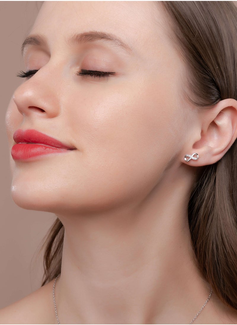 J.Rosée - Swarovski Elements Crystal 18K Gold Plated 925 Sterling Silver Infinity Pendant Necklace and Studs Earrings J.Rosée Fashion Jewelry Sets for Women Gift Packing JR888 - Image 1