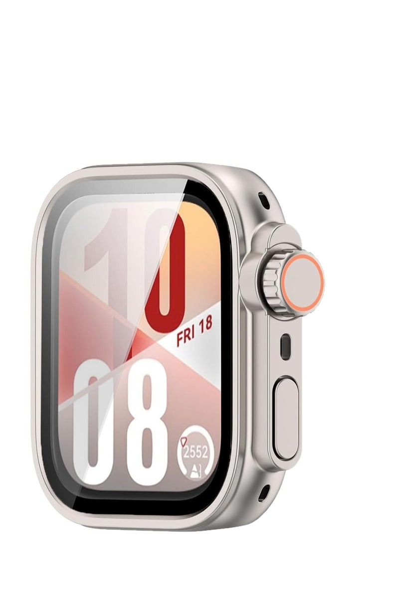 Case and Screen Protector for Huawei Watch Fit 4, All-around Anti Scratch Shockproof Protective Hard PC Full Cover Tempered Glass Compatible with Huawei Watch Fit 4  -star light - Image 2