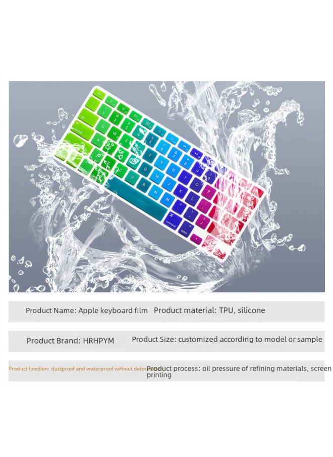 Generic - Macbook Pro M3pro Keyboard Protector Laptop Computer Protective Film Keyboard Sticker Cover-Color:Army Green-Dimensions:US Version 13air(A1932) - Image 1