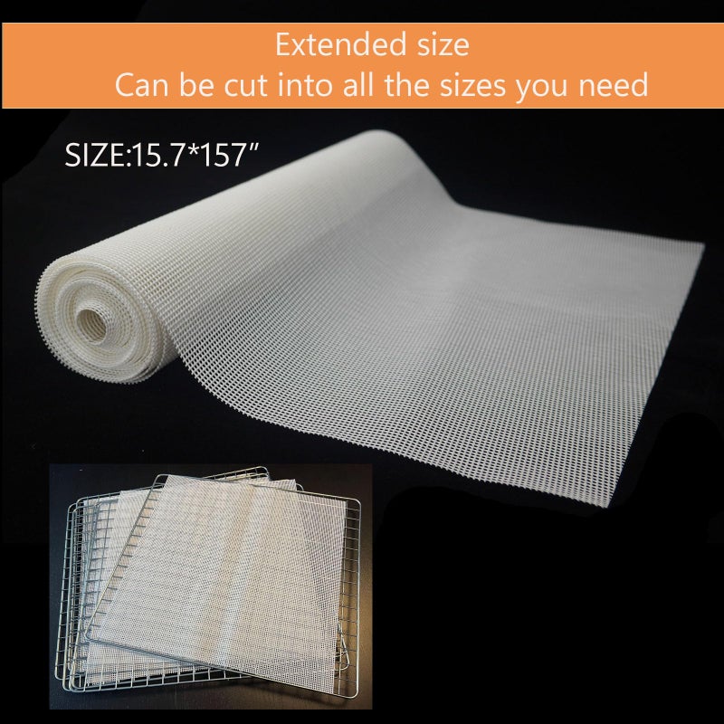 Mutochy Silicone Dehydrator Sheets, Non-Stick Reusable Dehydrator Mats for Fruit Dryer Mesh,Pad,15.7 x 157 Inches Deyer Mesh Mats Reusable - Image 2