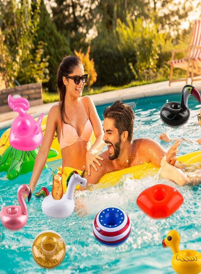 Sonarun 60 Pack Inflatable Drink Holders Inflatable Pool Cup Coasters Inflatable Drinking Cup Holder with Air Pump for Swimming Pool Beach Holiday Party Supplies - Image 5