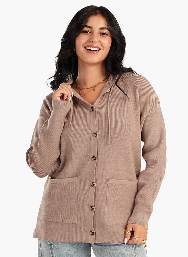 Carina Knitted Hooded Cardigan - Image 1