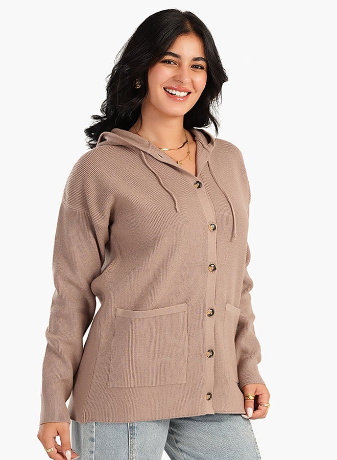 Carina Knitted Hooded Cardigan - Image 2