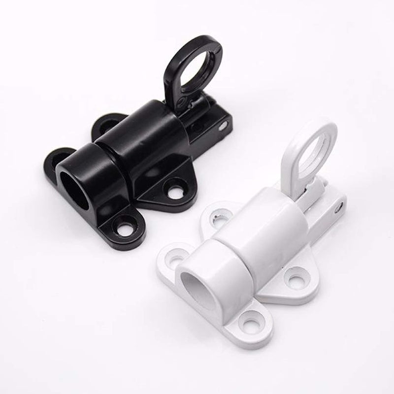 klarako 2pcs Metal Door Latch Lock Attic Door Window Gate Security Pull Ring Spring Bounce Home Door Bolt Security Latch Hasp Sliding Lock Black - Image 4