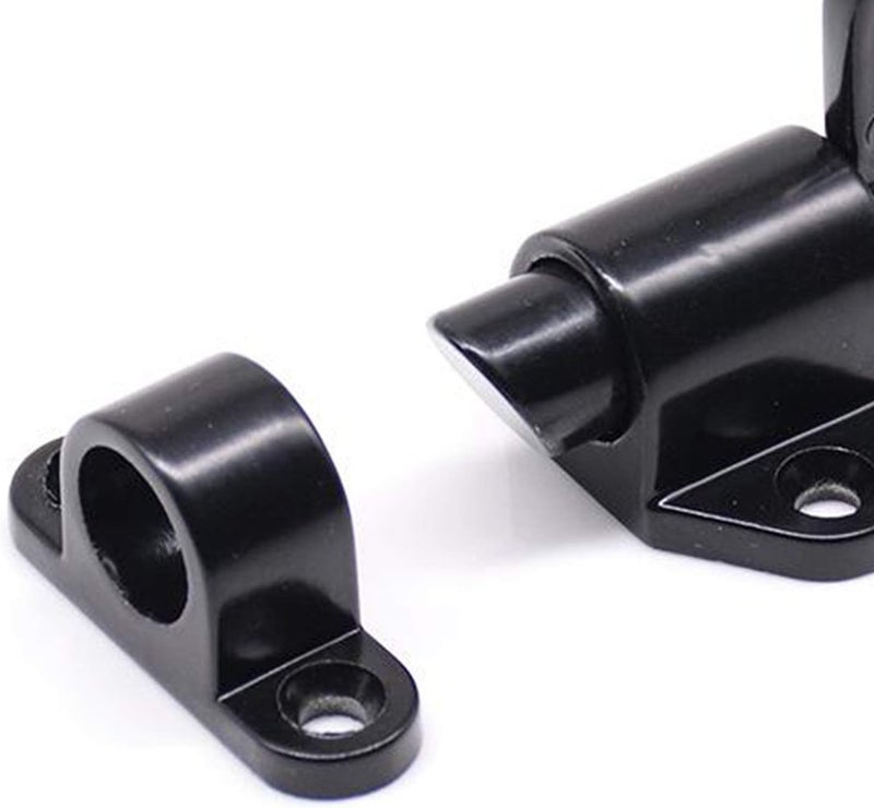 klarako 2pcs Metal Door Latch Lock Attic Door Window Gate Security Pull Ring Spring Bounce Home Door Bolt Security Latch Hasp Sliding Lock Black - Image 2