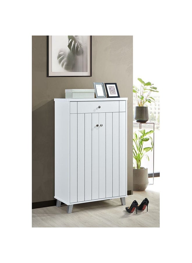 DANUBE HOME Pluto Shoe Cabinet 19 Pairs Shoe Rack Modern Design Furniture Wooden Shoe Organizer For Entryway, Hallway, Living Room Made In Malaysia L 80 x W 40 x H 120 cm Super White  - Image 1