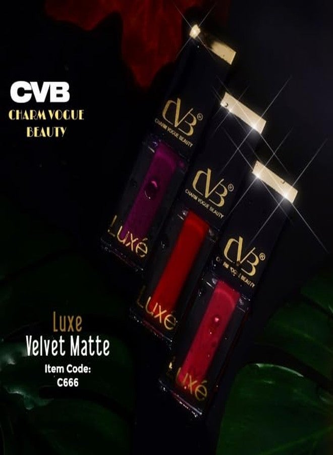 CVB C666 Luxe Velvet Matte Lipstick - Long Lasting, Highly Pigmented, Smooth Finish, Non-Drying Lip Color for Women - Image 4
