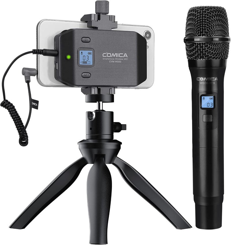 COMICA CVM-WS50(H) Wireless Microphone for Smartphone - Handheld Mic for iPhone/Android, Ideal for Interviews, Vlogging, and Live Streaming - Image 1