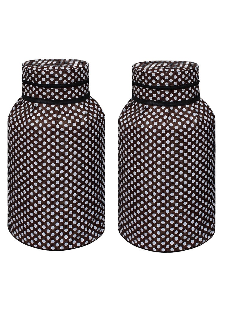 Star Weaves Star Weaves Polyester 2 Pieces DustWater Proof Lpg Gas Cylinder Cover Polka Dots Kum28  - Image 1