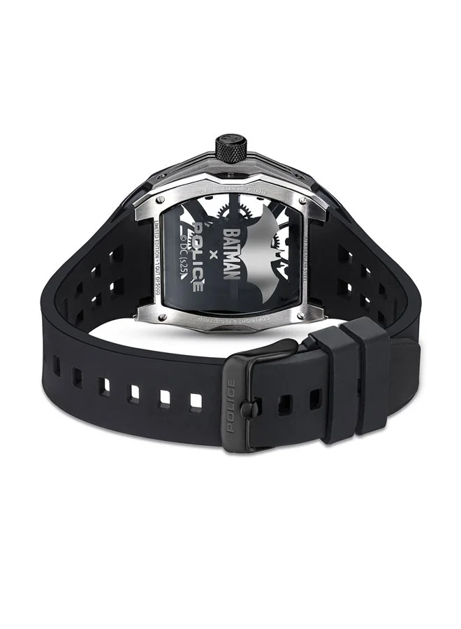 POLICE  Men's Limited Edition Gotham Black Dial Black Silicone Strap Analog Watch for Men - 44.5mm for Men | Best Price UAE