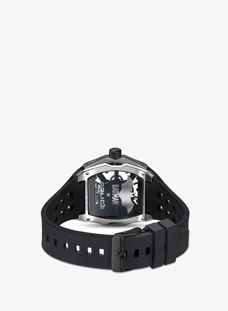 Police  Men's Limited Edition Gotham Black Dial Black Silicone Strap Analog Watch for Men - 44.5mm for Men | Best Price UAE