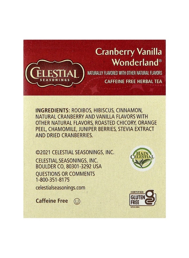 CELESTIAL SEASONINGS شاي الأعشاب الاحتفالي من سيلستيل سيزننجز، توت بري وفانيليا، خالي من الكافيين، 18 كيس شاي، 1.3 أونصة (38 جرام) - Image 2