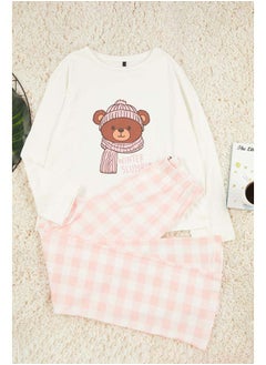 Ecru 100% Cotton Teddy Bear Printed Plaid Knitted Pajama Set THMAW25PT00088 - pzsku/Z298F9C37126E60E938E4Z/45/_/1737375855/1f10b1d9-db7a-4fef-a5df-52ebdb1cb4cd